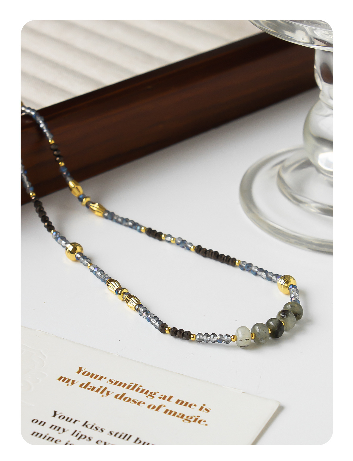 国风新中式虎眼石跑环串珠手工项链天然石气质复古设计感锁骨链女详情6