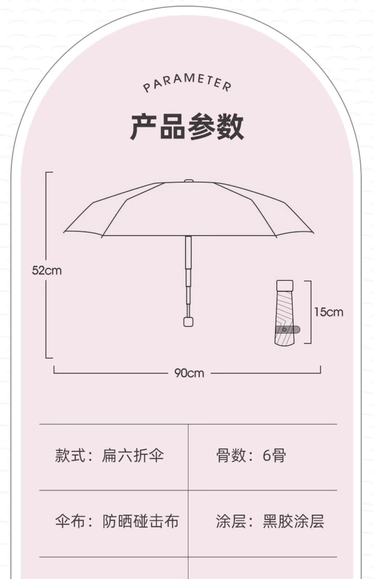 六折胶囊太阳伞迷你小巧便携防晒防紫外线雨伞折叠伞高级感遮阳女详情72