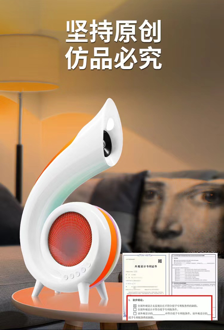 跨境新款深淵藍(lán)牙音箱氛圍燈化妝鏡鬧鐘多功能LED顯示屏無線音箱詳情14