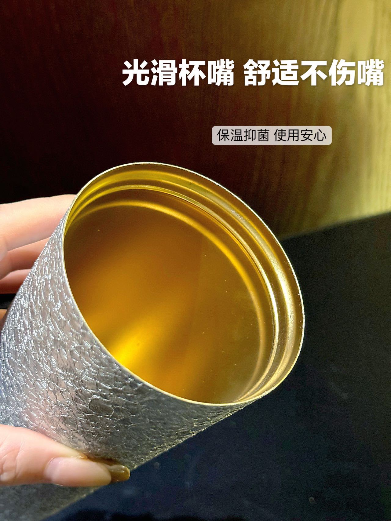 Titanium-coated coffee cups, insulated cups, high appearance standards for men and women, portable and high-end portable titanium water cups, titanium cup gift creativity pic 24