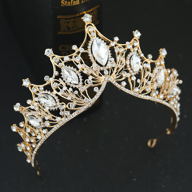 Nuevo estilo nupcial coronas coreanas blanco strass hecho a mano tocados vestidos de novia accesorios de fotografía vestidos de boda accesorios para el cabello pic 28