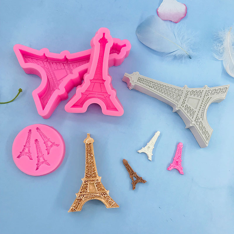 Silicone mold in the shape of the Eiffel Tower in Paris, chocolate cake decoration tool, resin plaster candle mold pic 6