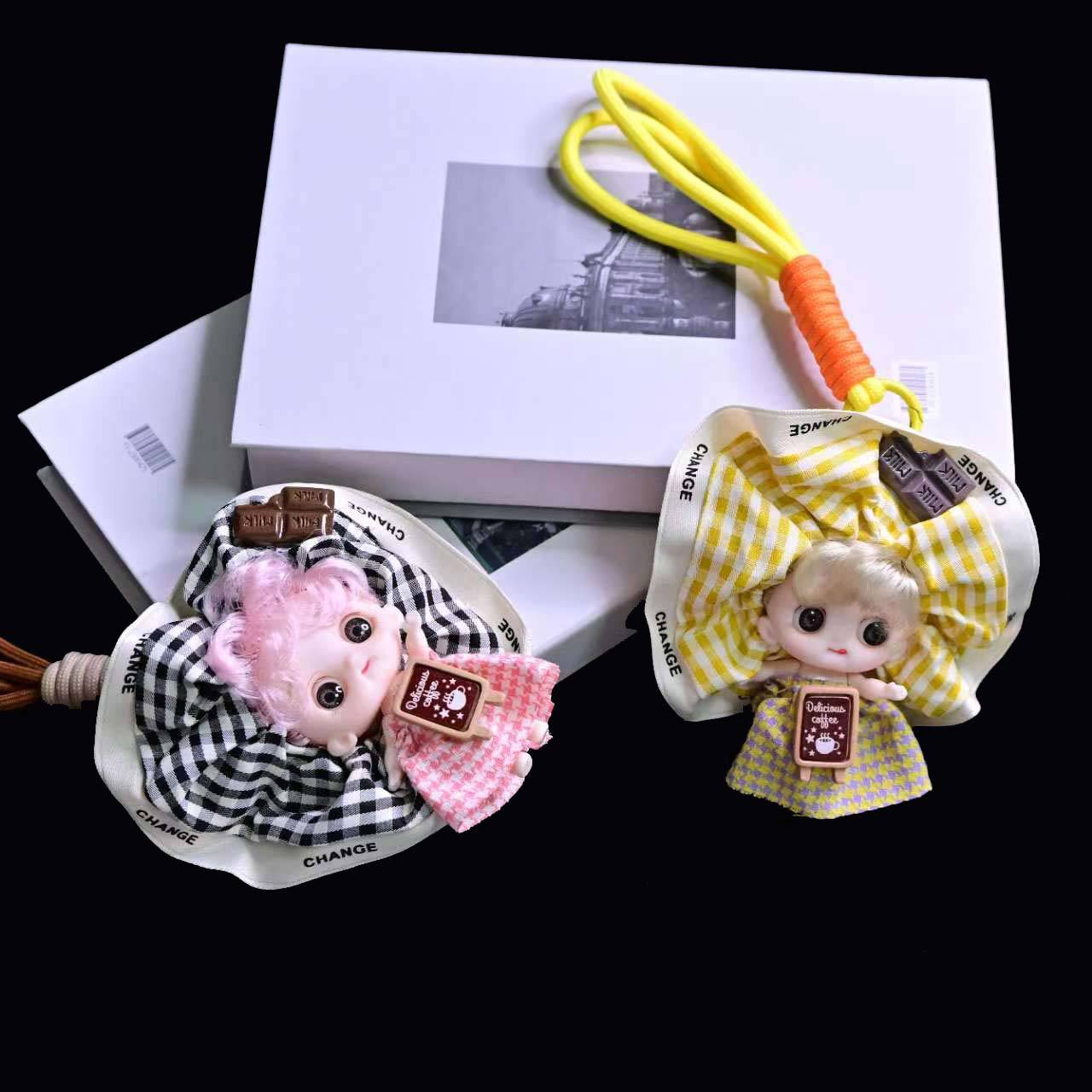 开学季毛绒玩具钥匙扣娃娃可爱卡通洋娃娃玩偶桃桃喵酱书包挂件详情7