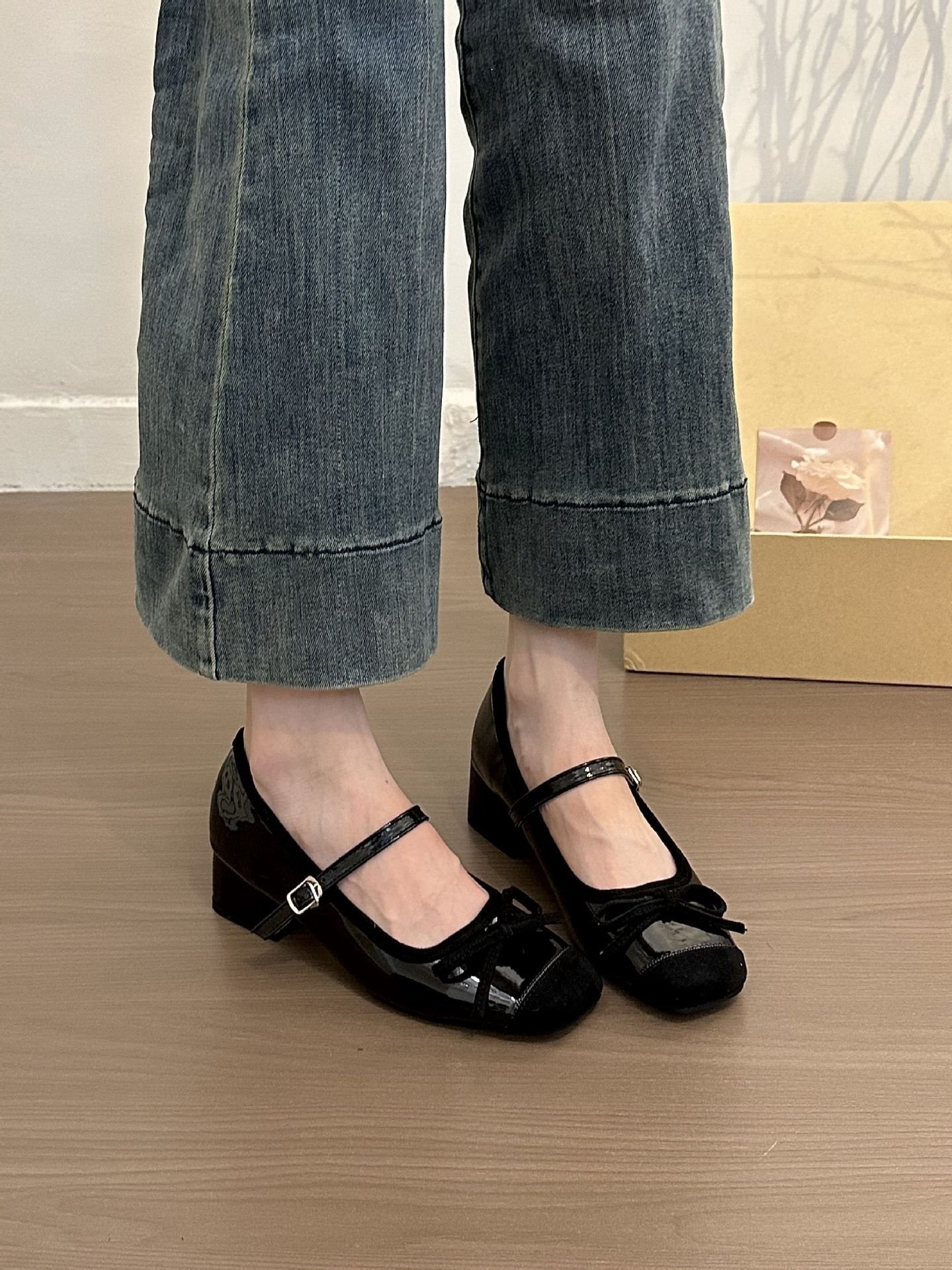 法式晚风配裙子玛丽珍鞋高跟鞋粗跟女鞋2025早春新款晚晚鞋单鞋子详情9