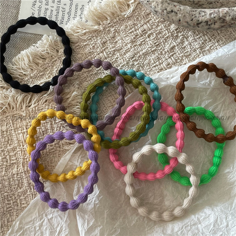 Ladylike style, gentle color series, colorful towel loops, hair bands, new daily basic leather bands, ponytail hair ties pic 8