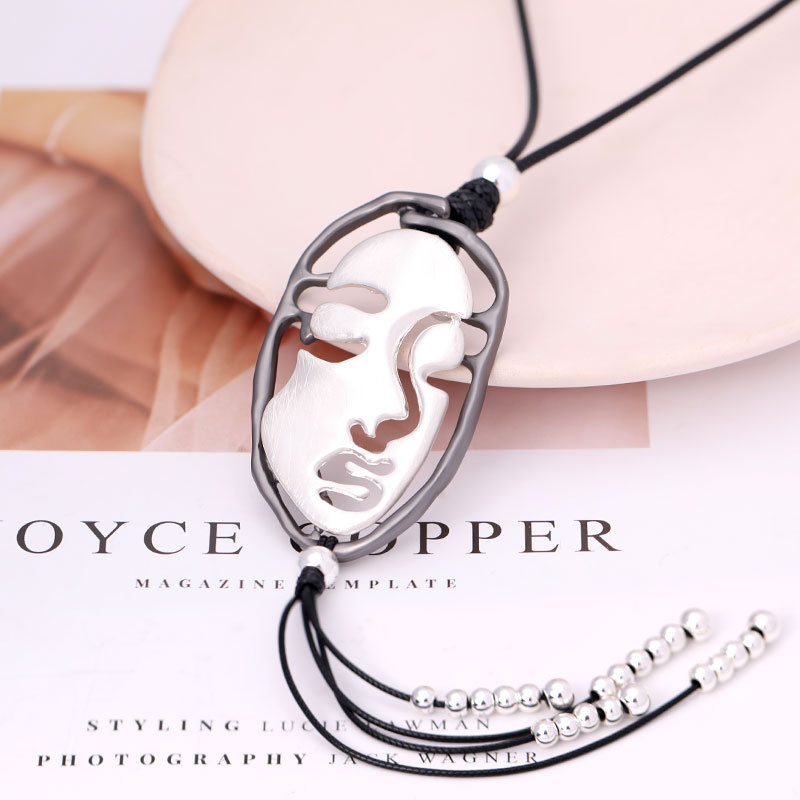 亚马逊跨境欧美新款毛衣链高级感时尚百搭女士金属长款项链批发详情9