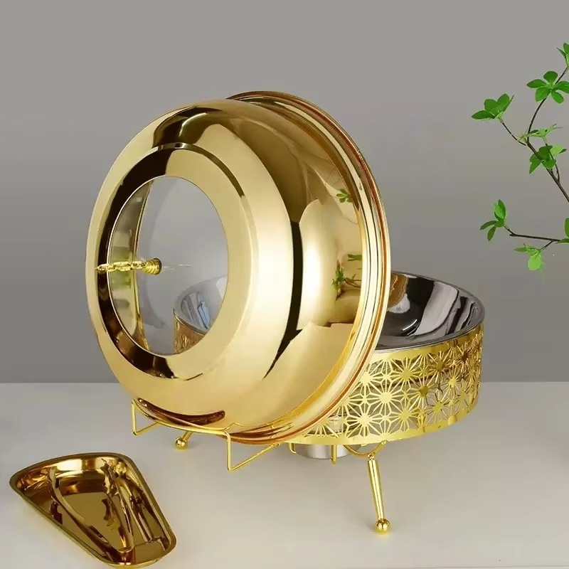 Foreign trade cross-border golden luxury hanging buffet stove Hotel restaurant wedding banquet pic 1