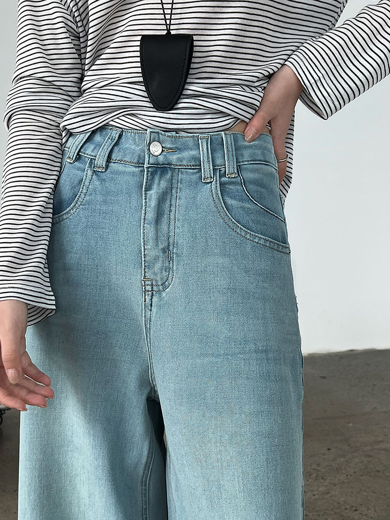 Luxi American 9-inch slightly flared jeans for women, 2025 Summer New style casual loose wide-leg pants with a drape, 68326 pic 29