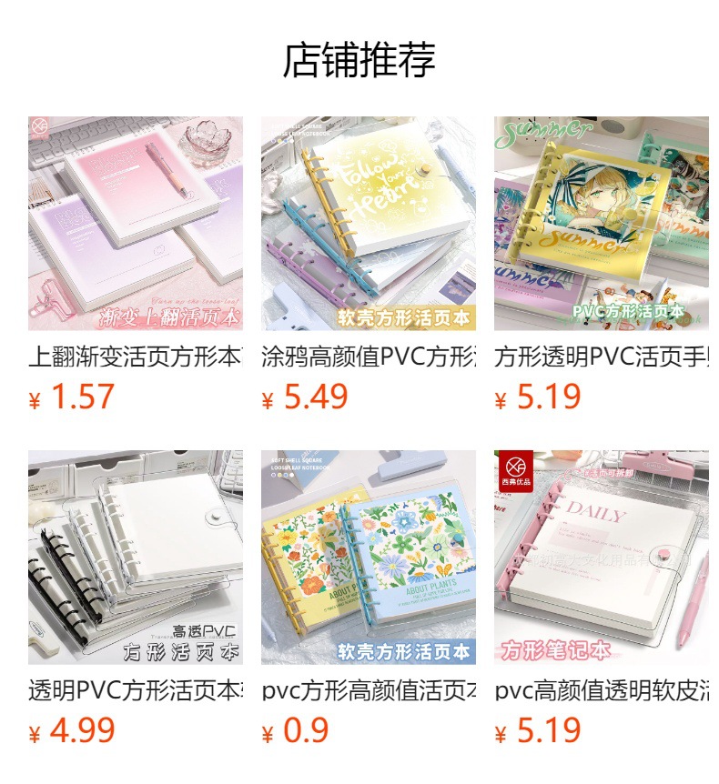 pp simple loose-leaf notebooks, high appearance level, handbooks, exercise books, notebooks, office culture notebooks, stationery notebooks wholesale pic 1