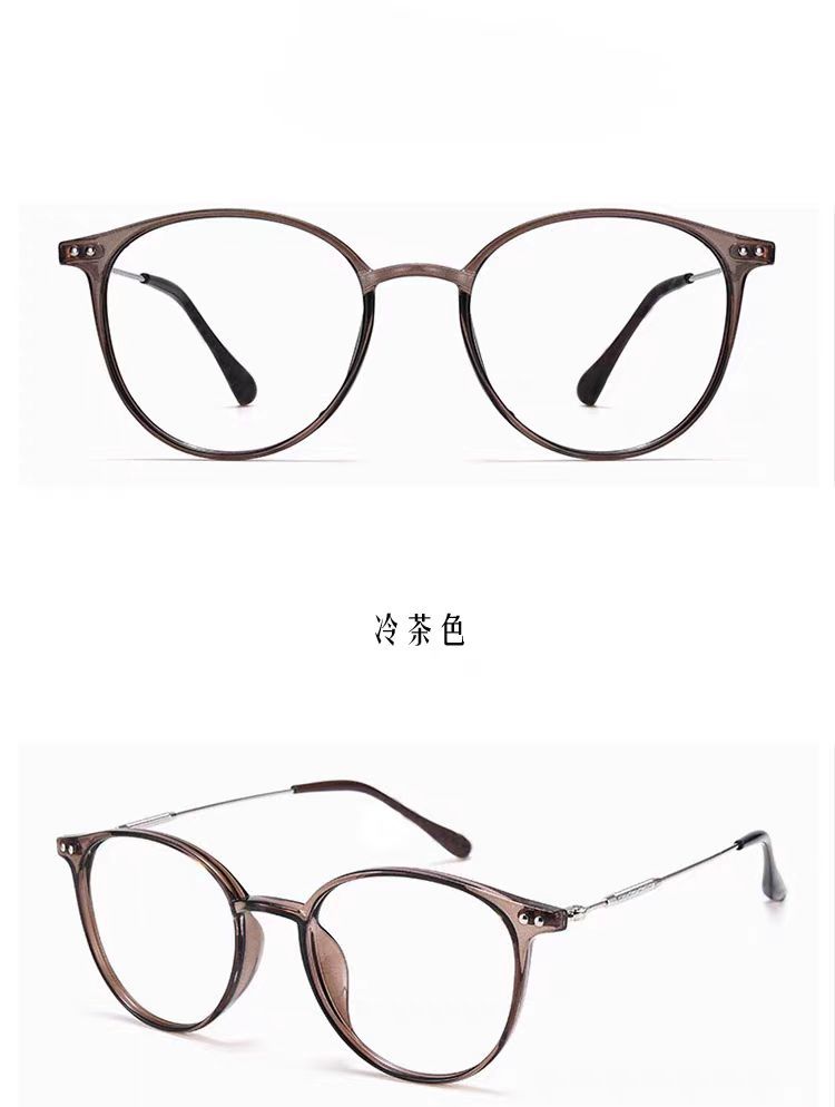 Ultra-light retro oval-framed anti-blue light reading glasses, myopia glasses, popular natural look, versatile and fashionable decorative flat light glasses pic 15