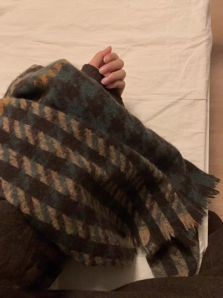 格子围巾大集合~韩系复古流苏ins女秋冬季学生百搭保暖氛围感围脖详情18