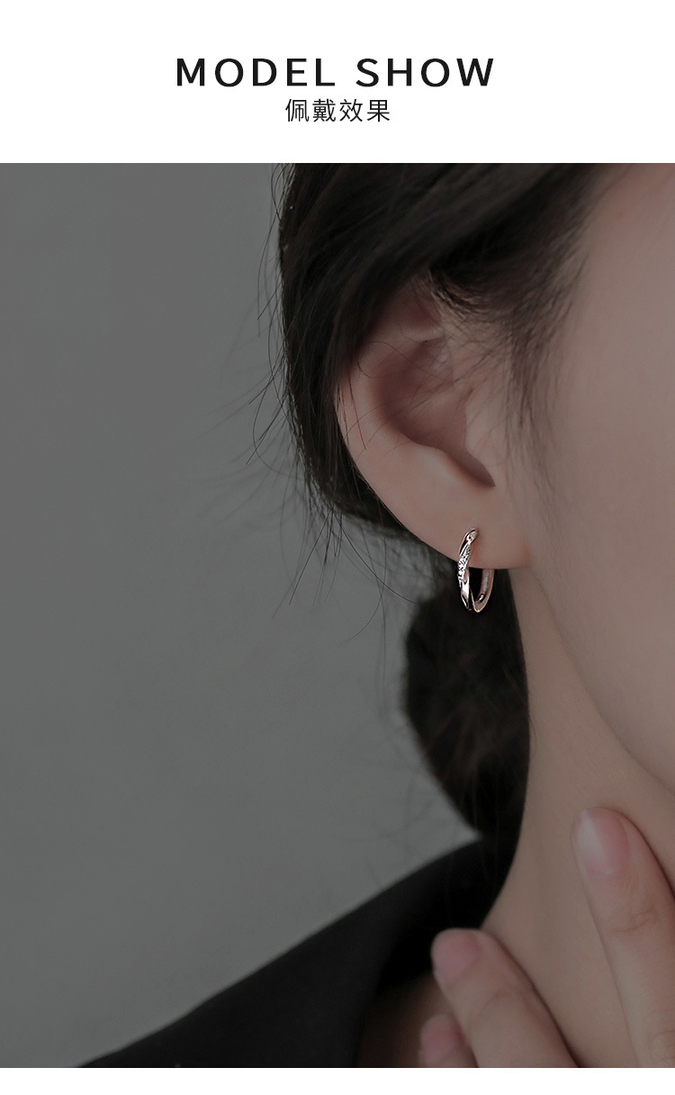 Mobius micro-inset earrings for women, 2024 new style ear buckles, niche design, high-end earrings, simple and light luxury stud earrings pic 6