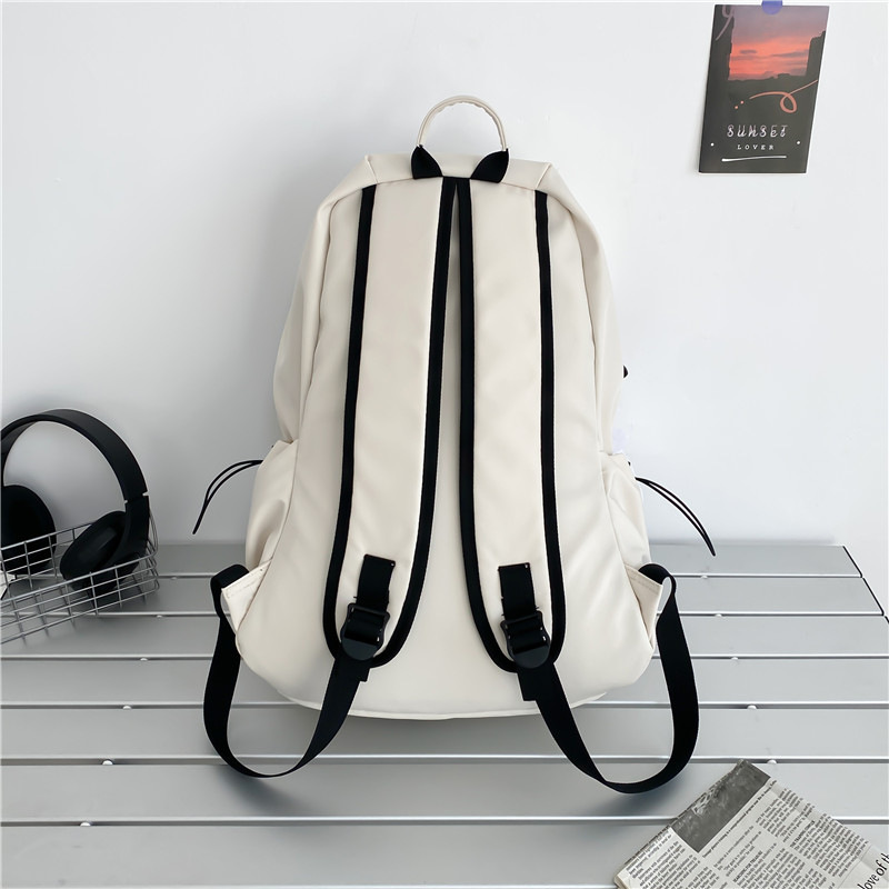 中大学生书包女潮流褶皱双肩包男批发 学院风情侣休闲耐用双肩包详情17