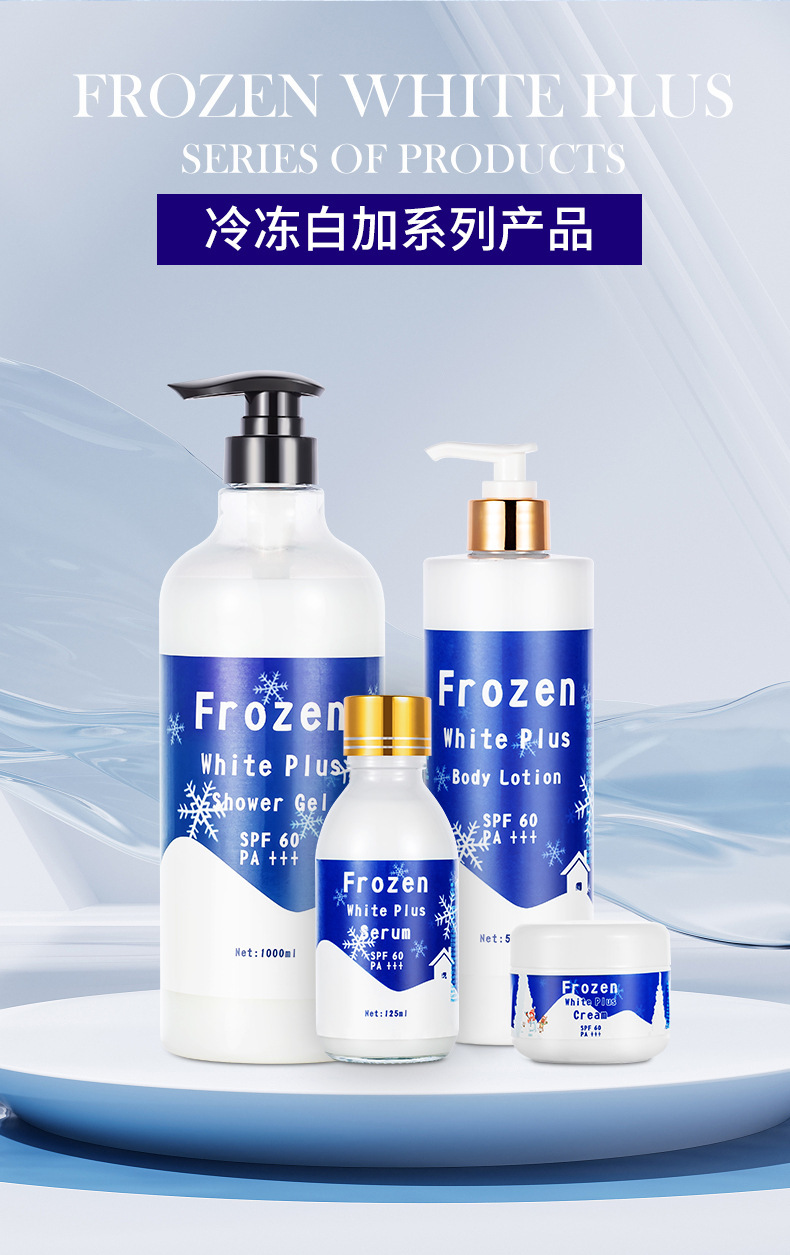 【 Exclusive for Cross-border Trade 】 All-English Frozen White Body Wash and Body Care Set - Arbutin Moisturizing Body Lotion pic 16