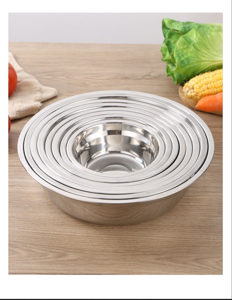 Non-magnetic stainless steel soup bowls, household round soup bowls, small bowls, soup bowls, vegetable bowls, rice bowls, cafeteria seasoning bowls wholesale pic 13