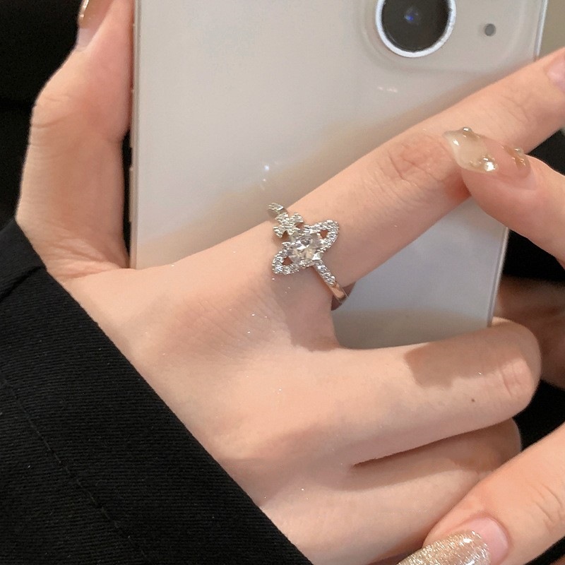 西太后星球戒指女轻奢小众锆石开口食指戒时尚个性设计感指环详情4