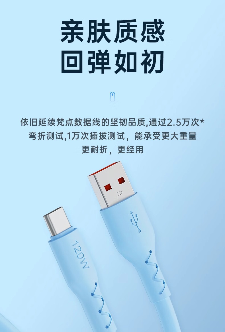 适用120W华为快充数据线typec充电线手机type-c加粗6A神龙线安卓详情13