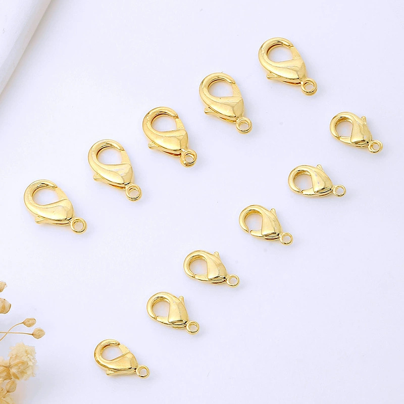 diy饰品901902纯铜镀18K真金包金保色龙虾扣水滴弹簧扣串珠配件详情5