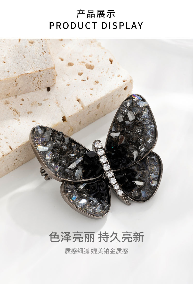 Fashionable and elegant crystal butterfly brooch, niche and light luxury insect corsage, personalized and creative brooch accessories pic 18