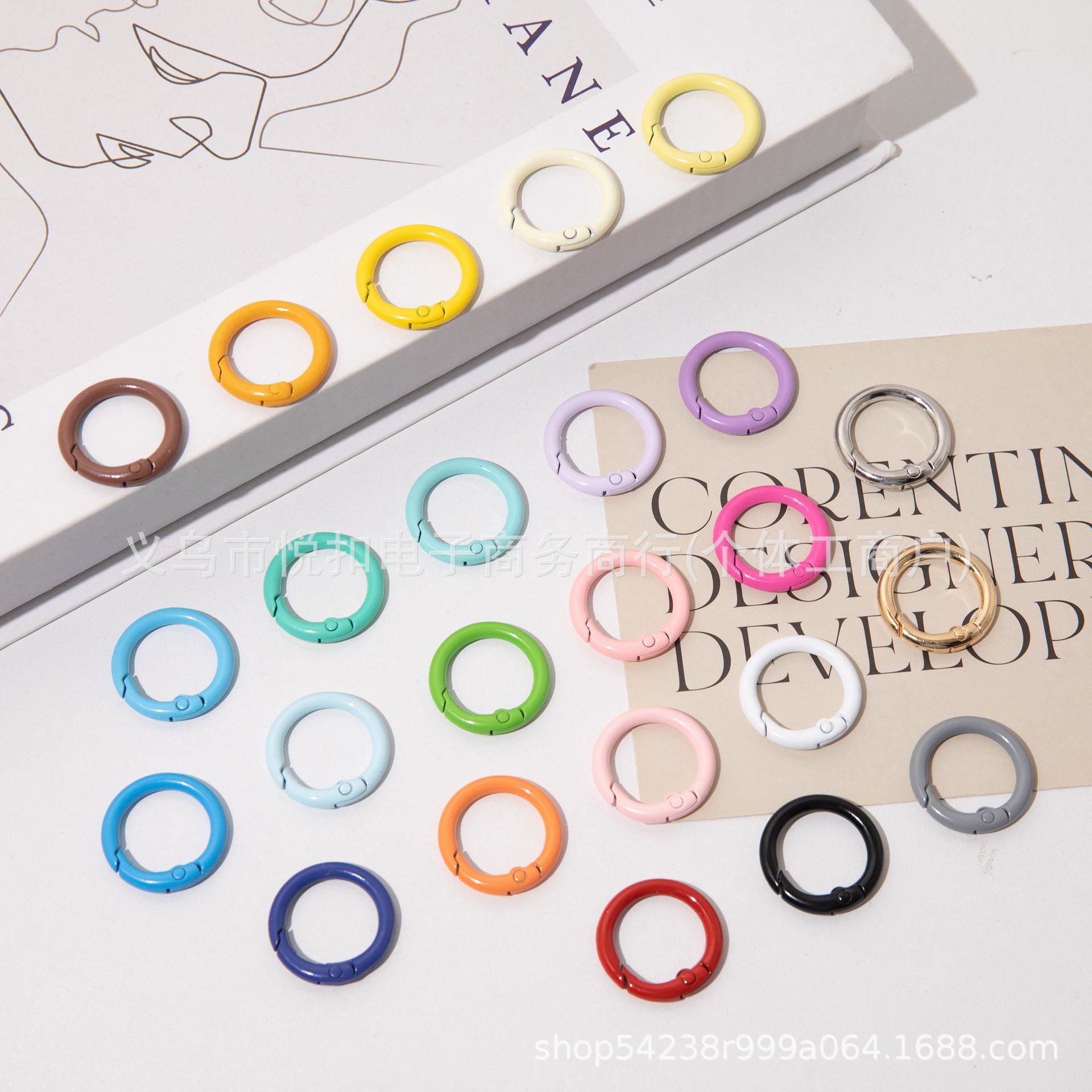 25mm spring ring diy jewelry accessory, candy-colored baked paint open ring hardware keychain accessory pic 2