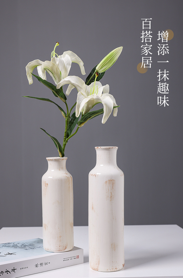 2025北欧创意陶瓷花瓶摆件套装高级感酒店家居客厅玄关桌面餐桌插花干花装饰品详情3