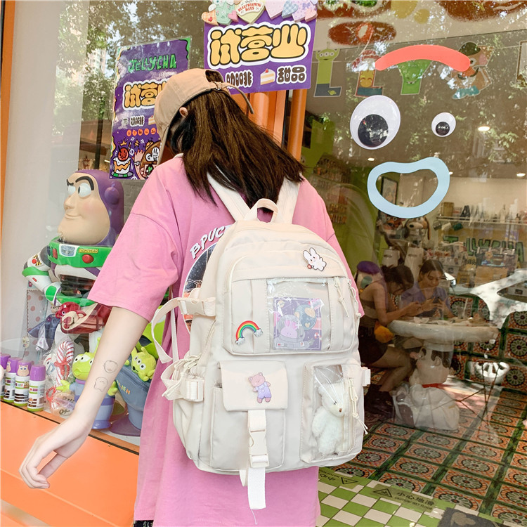 日系初高中生双肩包潮牌可爱小学生书包 韩版原宿ins风通勤背包女详情17