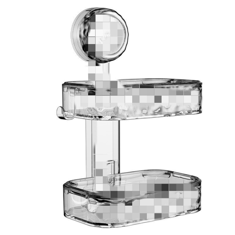 Suction cup soap box, soap tray, wall-mounted storage rack, no need for drilling, wall-mounted household bathroom, double-layer draining pic 1