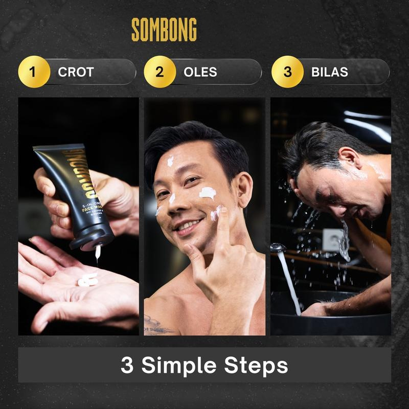 跨境外贸SOMBONG 全肤质适用 5 合 1 男士洗面奶工厂批发详情8