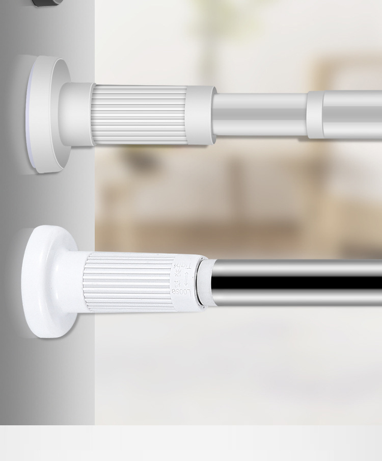 窗帘杆免打孔晾衣杆不锈钢挂浴帘杆伸缩杆衣柜撑衣杆卧室隔伸缩杆详情8
