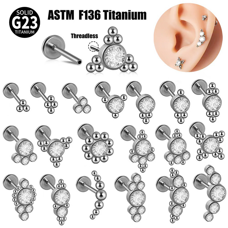 跨境F136钛合金CNC精雕唇钉烧焊珠子穿刺饰品锆石耳钉女镶钻耳钉详情21