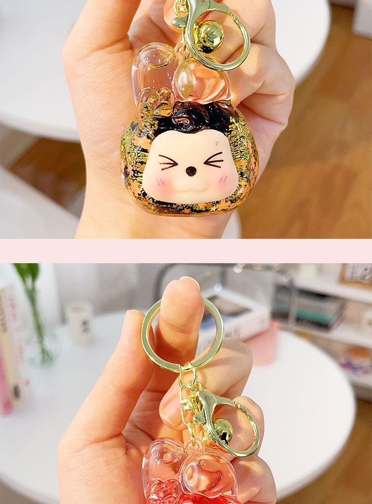 新款美乐蒂圣诞装饰球入油流沙钥匙扣迷你小挂件流沙直播摆件盲袋详情10