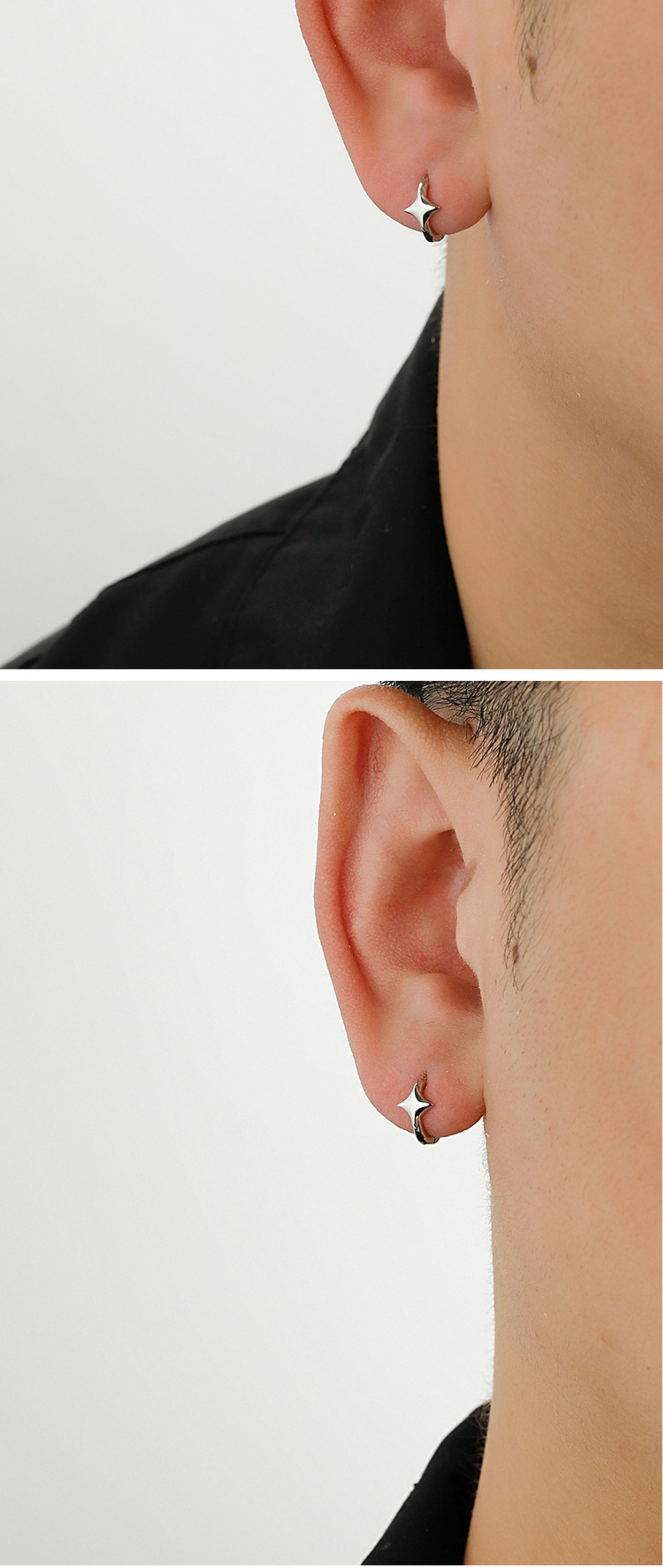 925银针耳环男情侣女单只学生几何不规则潮流简约街头星芒详情2