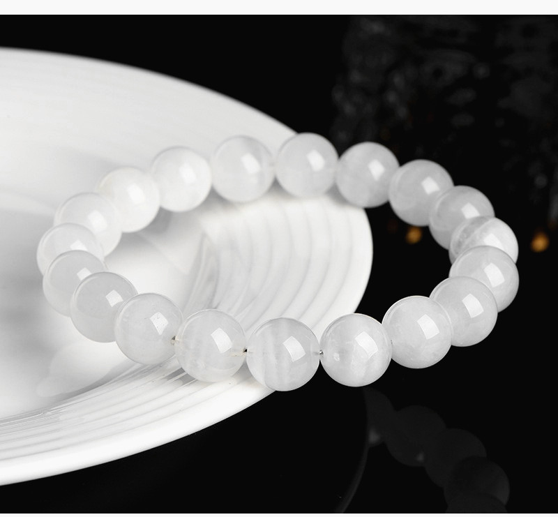 Jiuya Crystal Natural White Ghost Treasure Basin Round Bead Bracelet, Thousand-layer White Ghost Bracelet Factory Direct Sales pic 15