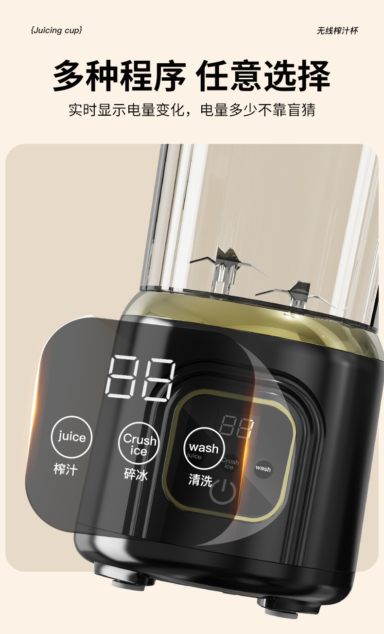 外贸新款双刀头榨汁机无线电动大容量果汁机便携式搅拌机现榨详情13
