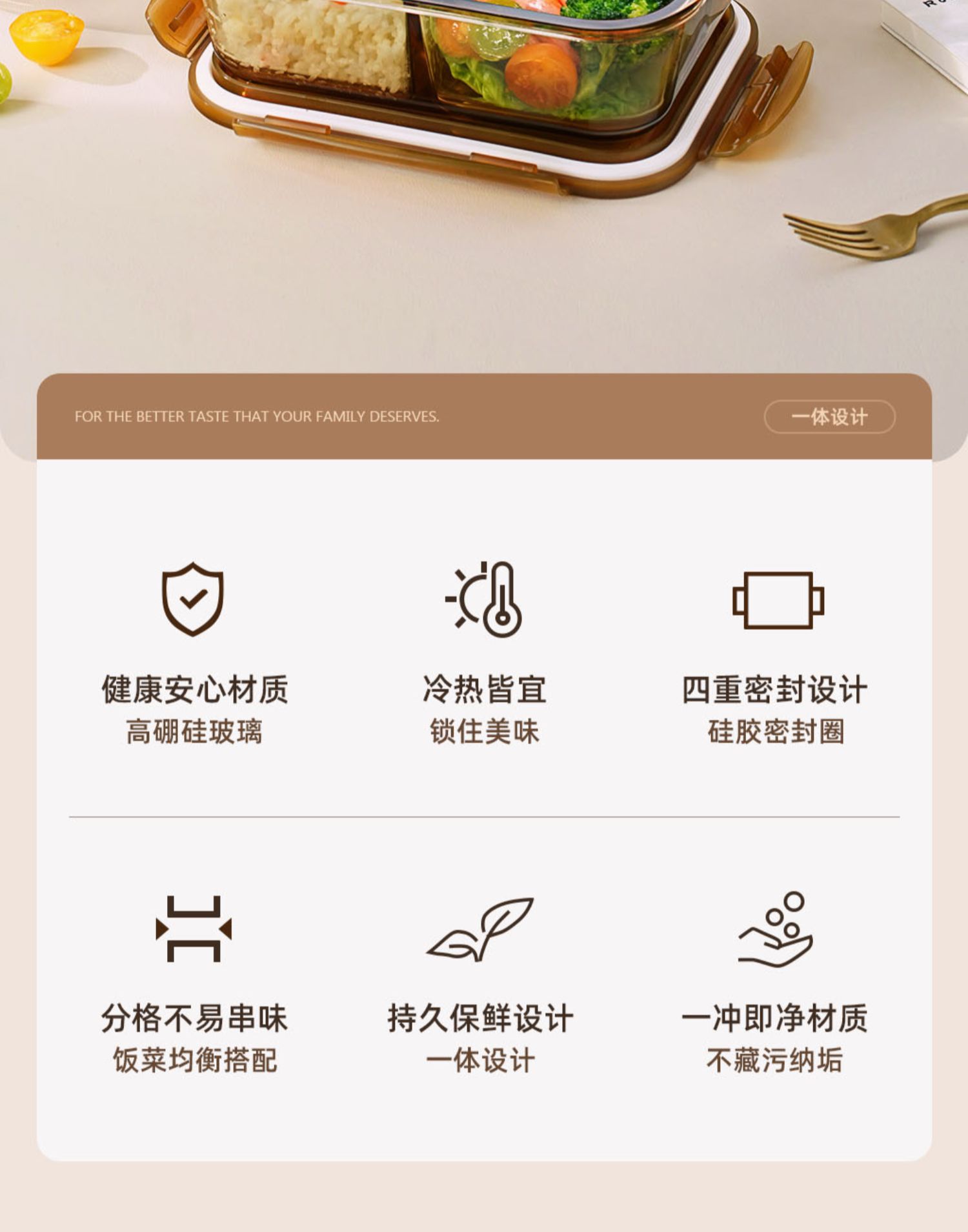 Office worker glass lunch box with microwave-safe heating special bowl, separated lunch box, insulated and fresh-keeping box pic 3