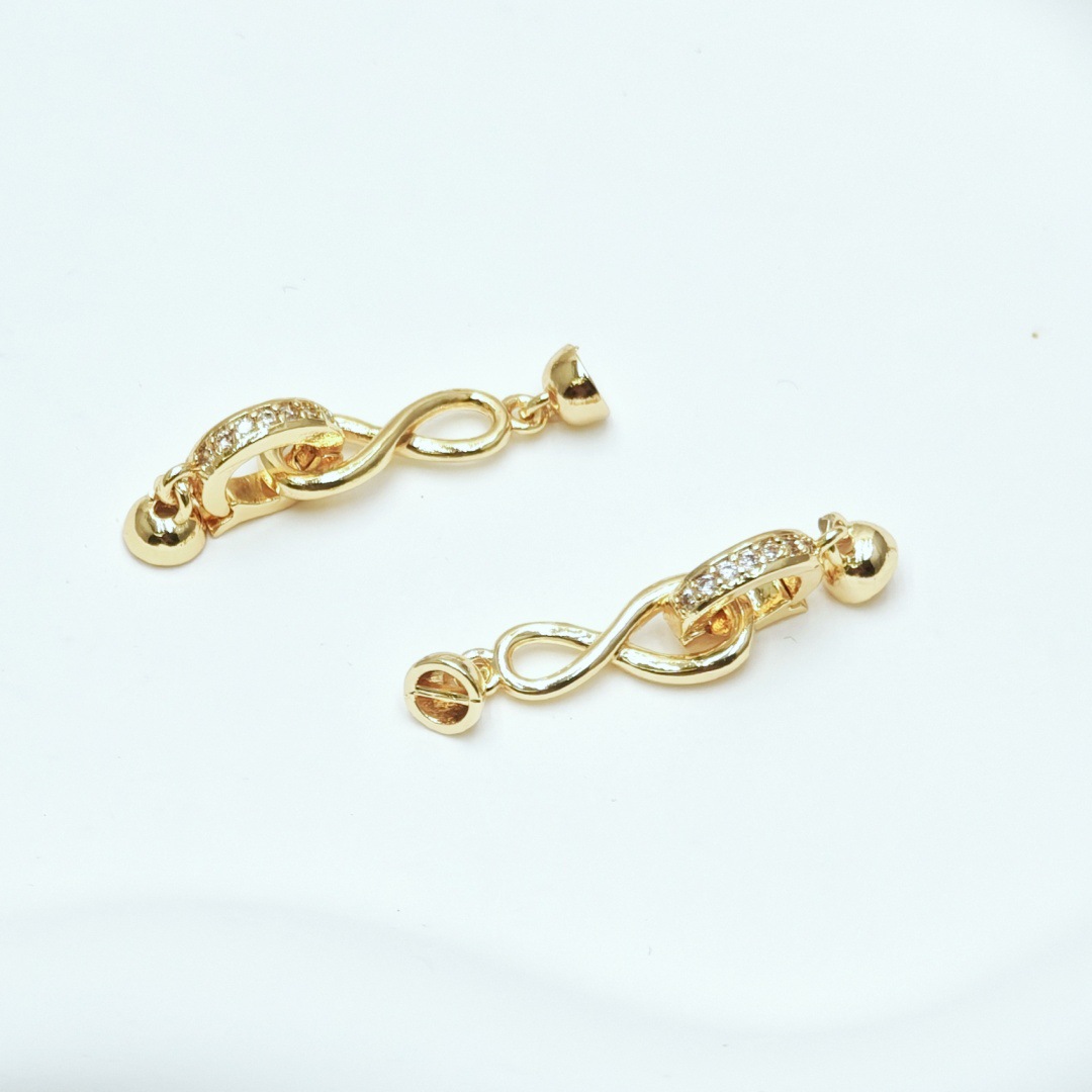 14K electroplated real gold color retention cloverleaf copper inlaid zircon diy handcrafted beaded necklace and bracelet material accessories pic 5