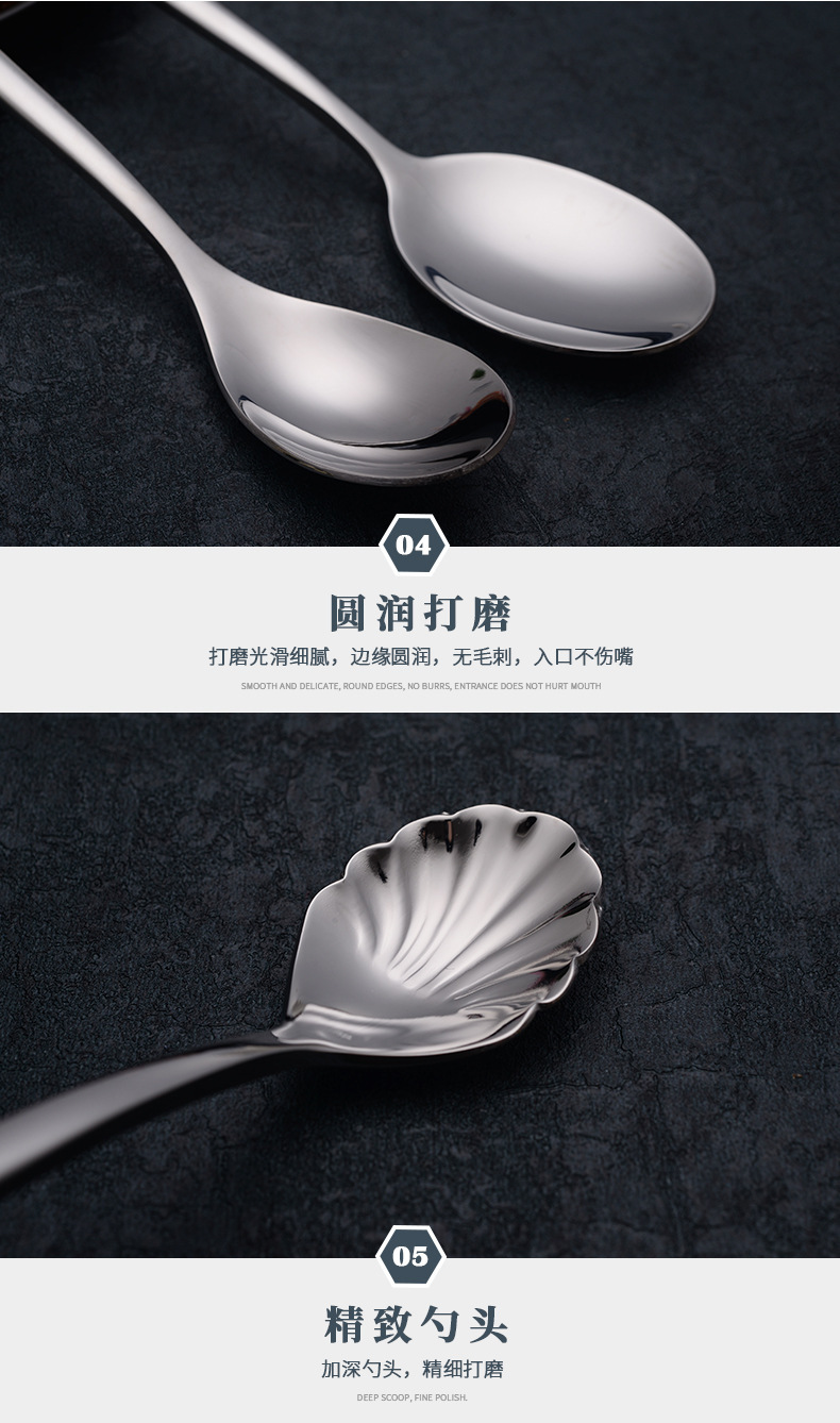 精致西式简约加厚方柄餐刀不锈钢西餐叉勺餐具牛排刀叉勺子详情7