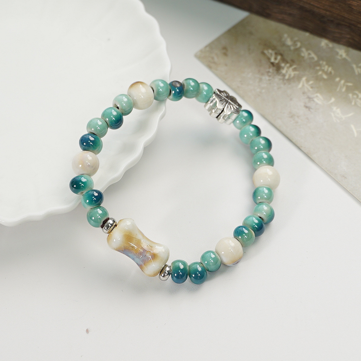 The popular Jingdezhen ceramic handcrafted beaded bracelet of the same style on Xiaohongshu is versatile and does not fade. Wholesale of bracelet accessories pic 5