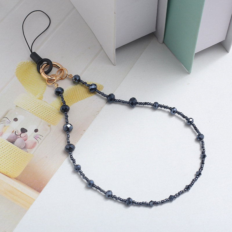 Wholesale of new fashionable beaded crystal rice beads for mobile phone chains, phone cases, alloy buckles, lanyards, pendants and anti-loss wrist straps pic 5