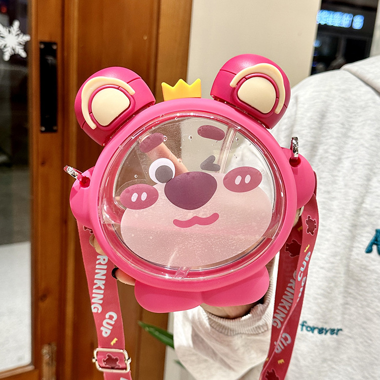 儿童可爱便携水壶女生大肚吸管塑料杯夏季学生上学男孩吸管杯子详情11