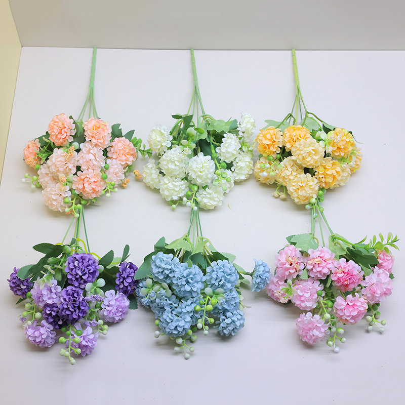 家居装饰花束仿真花成品批发婚庆用假花浆果人造绿植绣球塑料花绿意装点详情19