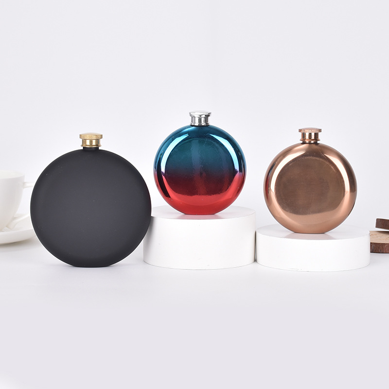 New 304 stainless steel 5-ounce wine pot, portable small wine pot, outdoor high appearance level round wine pot in stock pic 2