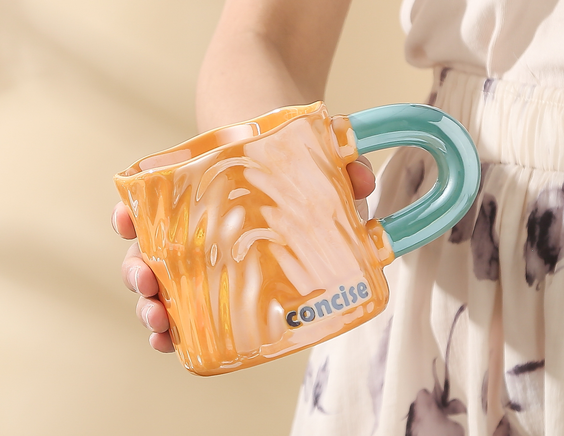 创意伴手礼品树纹陶瓷杯3D立体浮雕炫彩撞色马克杯奶fufu情侣水杯详情5