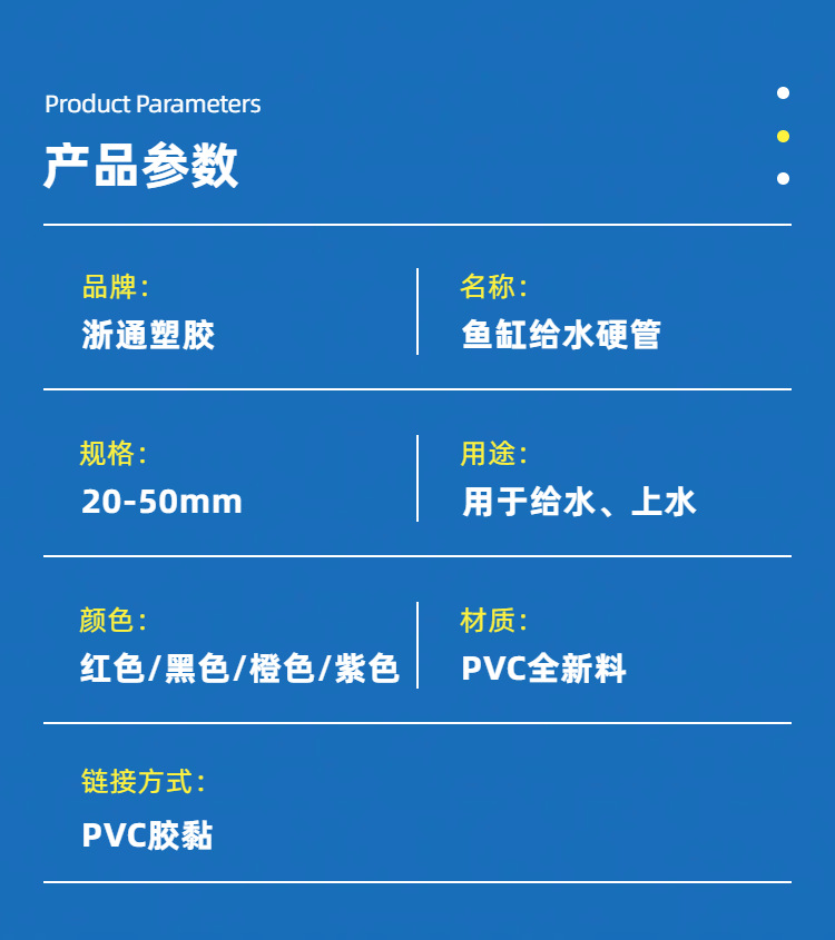 PVC红色水管UPVC硬质塑料给水管鱼缸水族箱20管件25配件32 40 50详情3