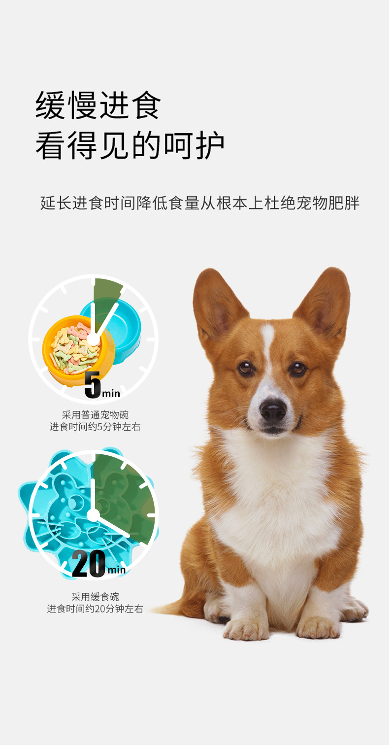 宠物用品慢食碗猫碗狗碗食盆舔食盆跨境新款科学进食防噎塑料缓食详情5