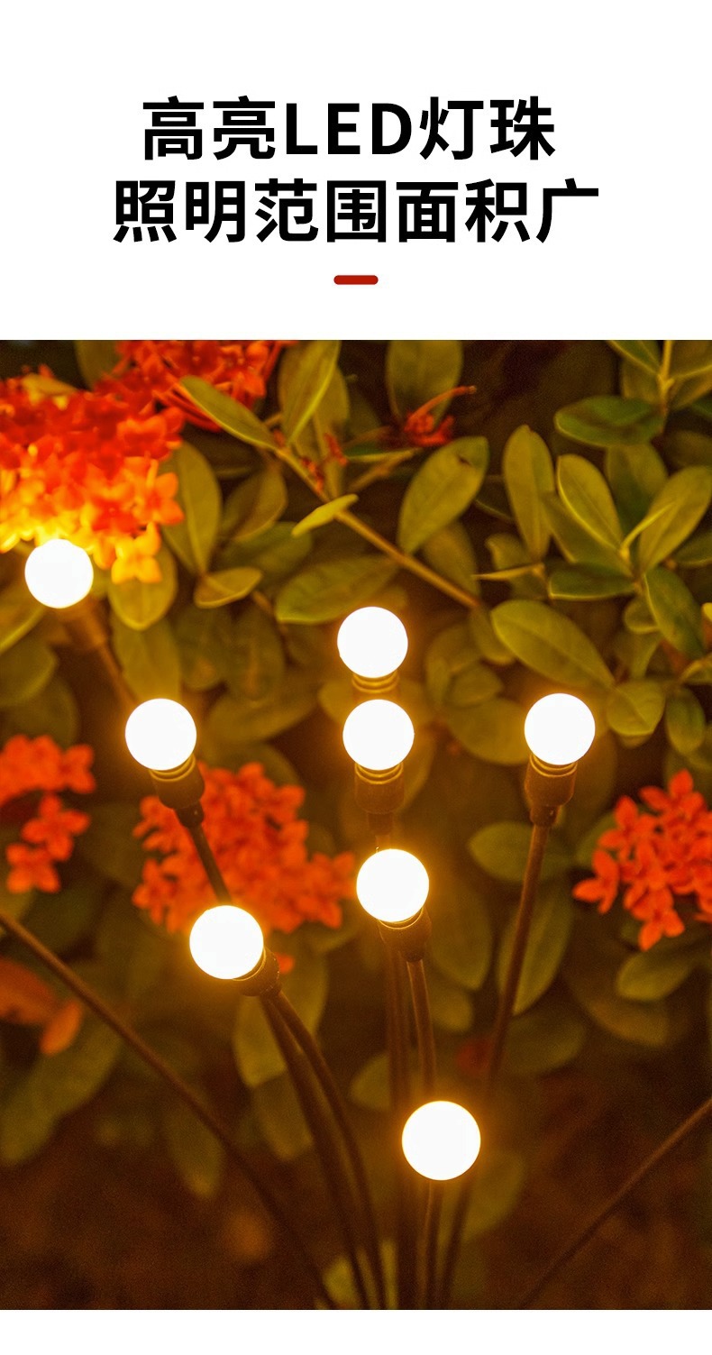 New Year decorative lawn lights, firefly outdoor lights, villa atmosphere, internet-famous New Year welcoming lights, solar decorative lights pic 5