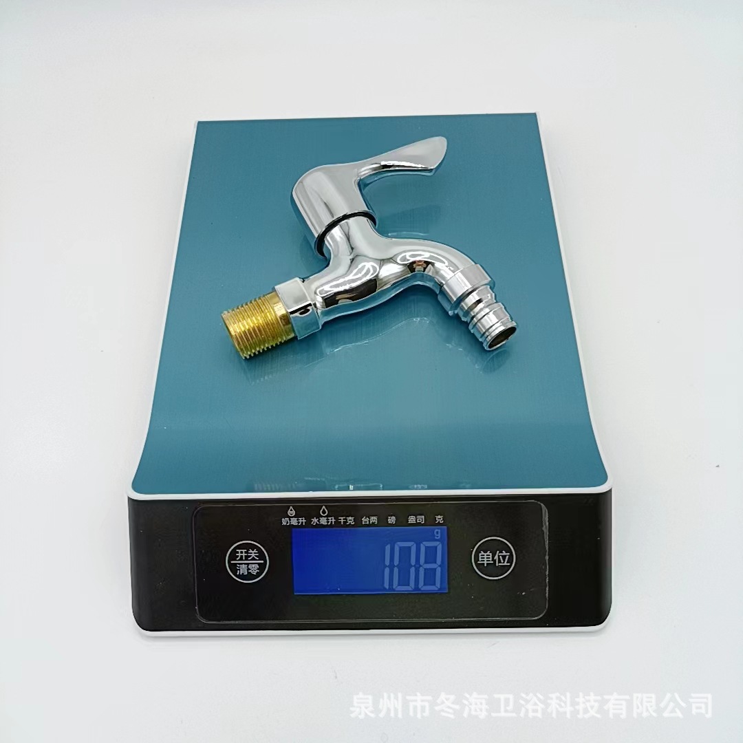 厂家直供电镀塑芯铜色钢牙钢咀阳台拖布池 4分进水快开单冷水龙头详情18