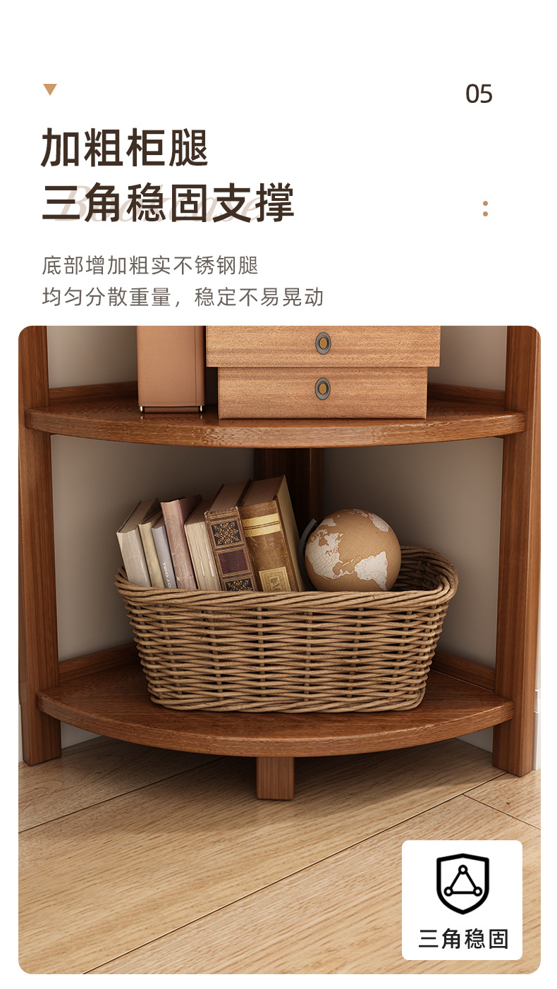 Corner cabinet shelf, triangular corner cabinet, indoor rack, modern and simple household storage rack, living room floor-standing model pic 7