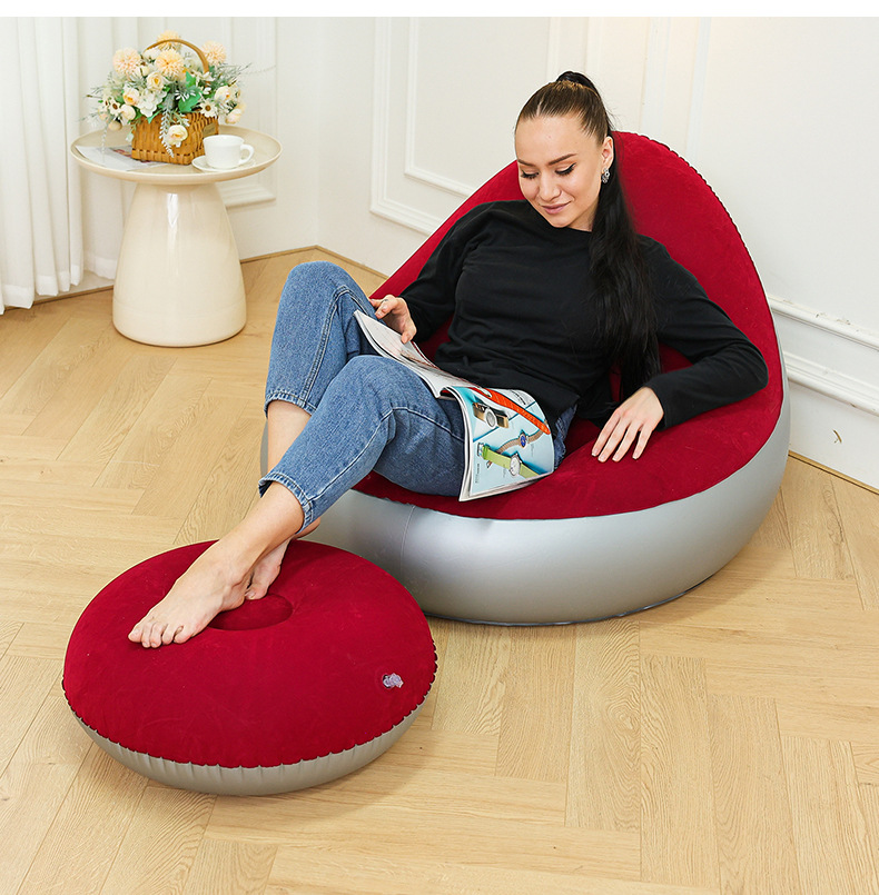 Cross-border new products: Velvet fabric lazy sofa, inflatable and foldable lounge chair, sofa bed, Japanese-style household sitting chair, outdoor bed pic 15