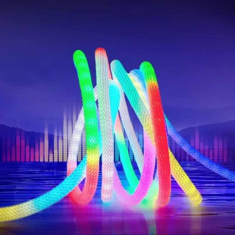 LED internet-famous woven light strip, high-efficiency waterproof neon seven-color flashing light, RGB color-changing running horse atmosphere light, 360-degree pic 13